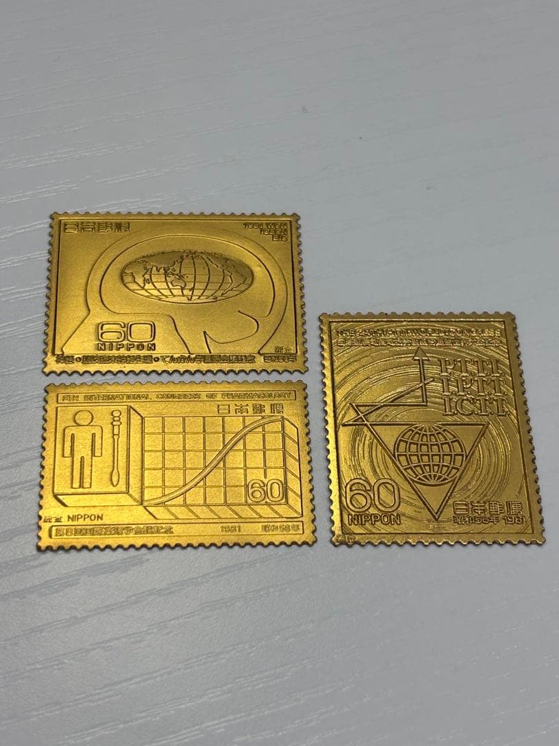 希少　松本徽章工業　純金　金属工芸品　9g 純金×純銅　切手　K24 希少 松本徽章工業 純金 金属工芸品 9g 純金×純銅 切手 K24 希少 松本