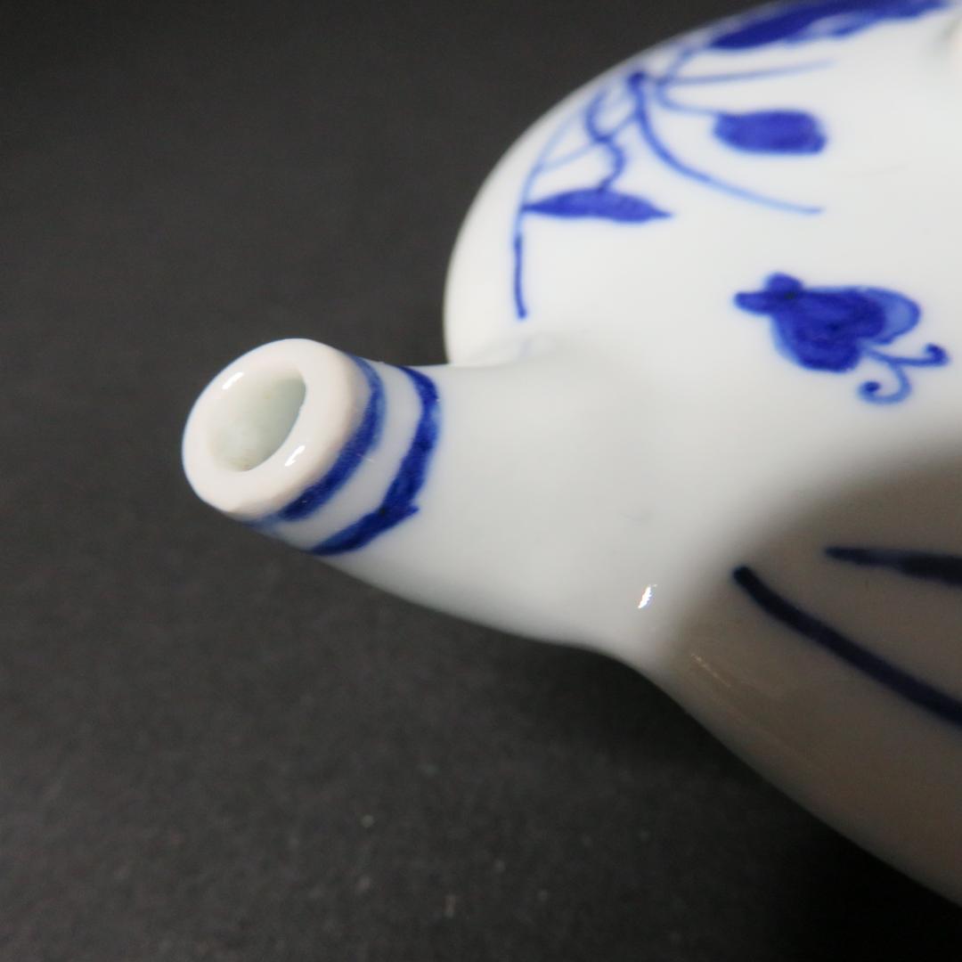 水滴 書道 染付 中国骨董 大清乾隆年製 草花 蝶 - メルカリ