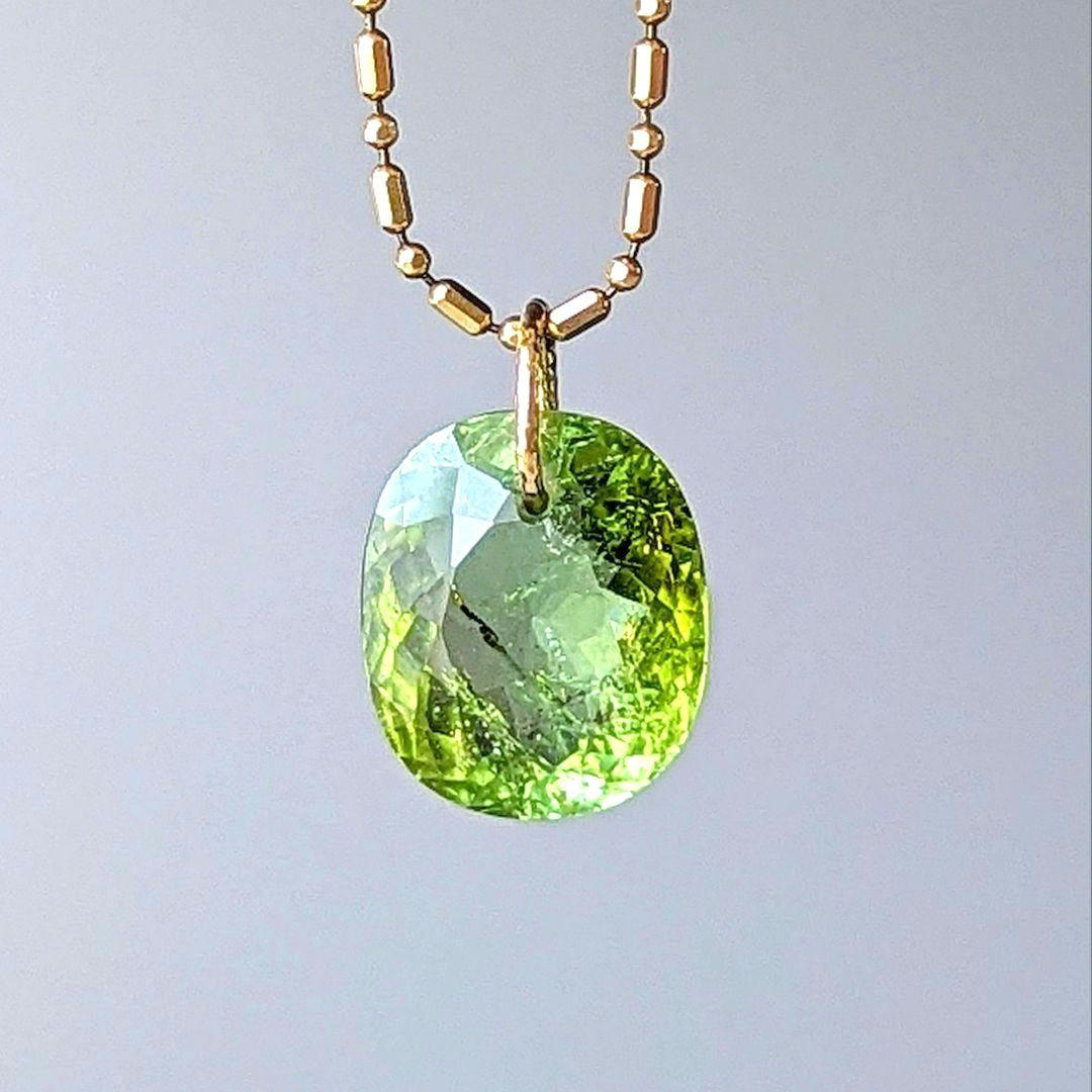 ♢N♢K18 グリーントルマリン 5.08ct ネックレスチャーム トップ