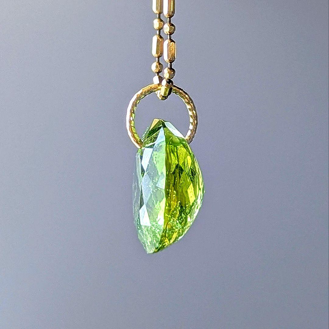 ♢N♢K18 グリーントルマリン 5.08ct ネックレスチャーム トップ