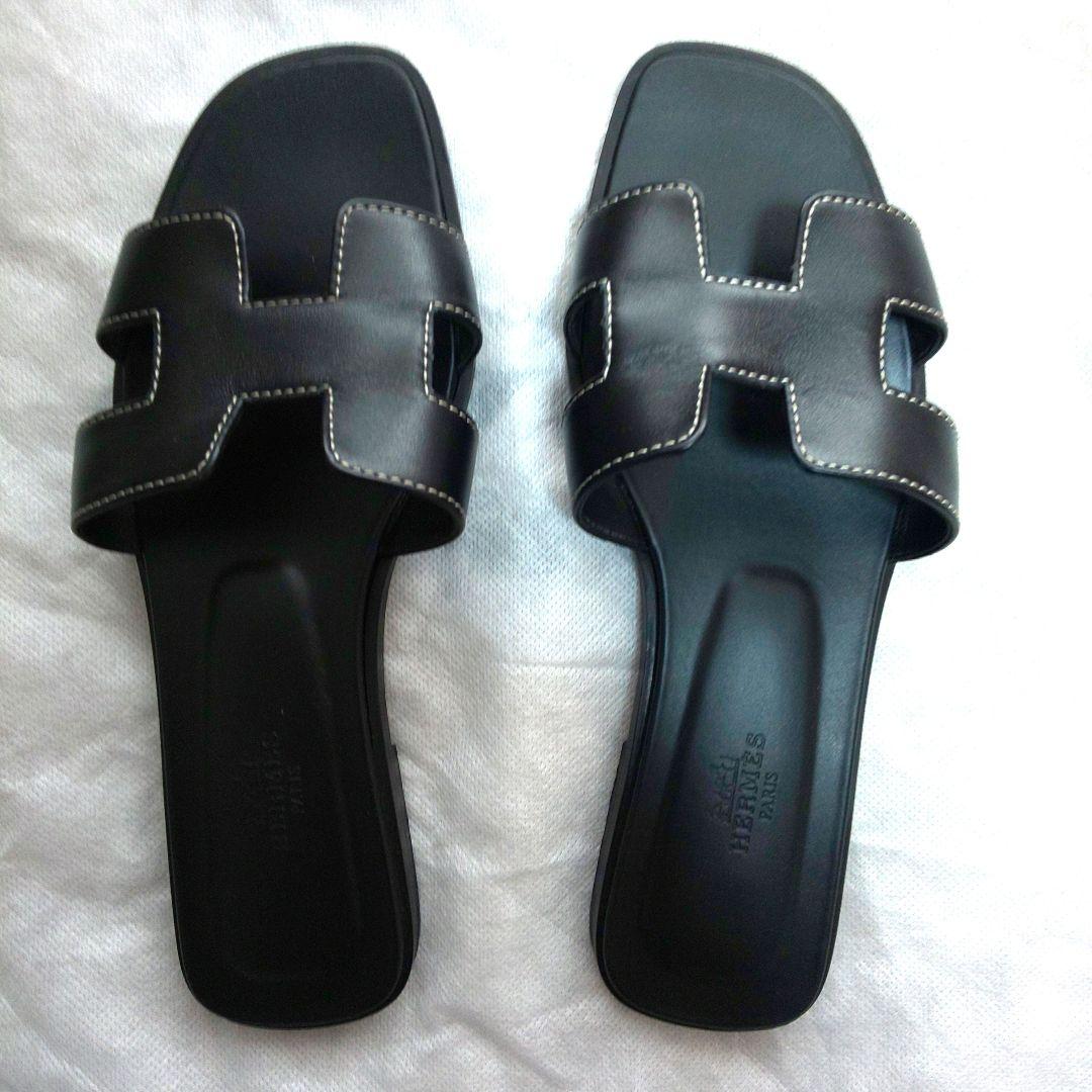 7/7までお値下げ エルメス オラン ブラック37 - メルカリ