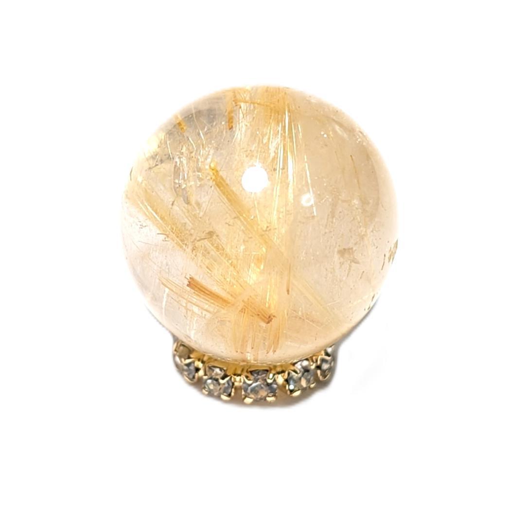 有馬英次様専用 ゴールド タイチンルチル 13ミリ 1粒売り 貫通穴ありの