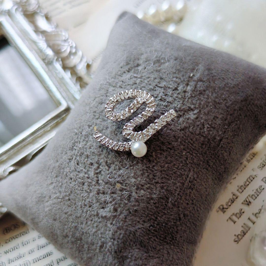 田崎真珠 タサキ あこや真珠 Y タックピン 本パール イニシャル