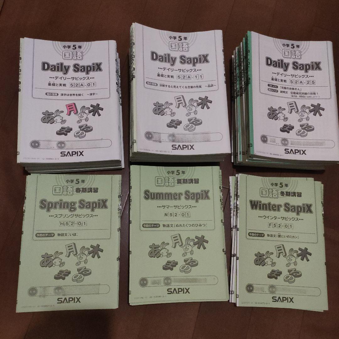 SAPIX 小学5年 国語 デイリー&春期＆夏期＆冬期セット 2022年度版