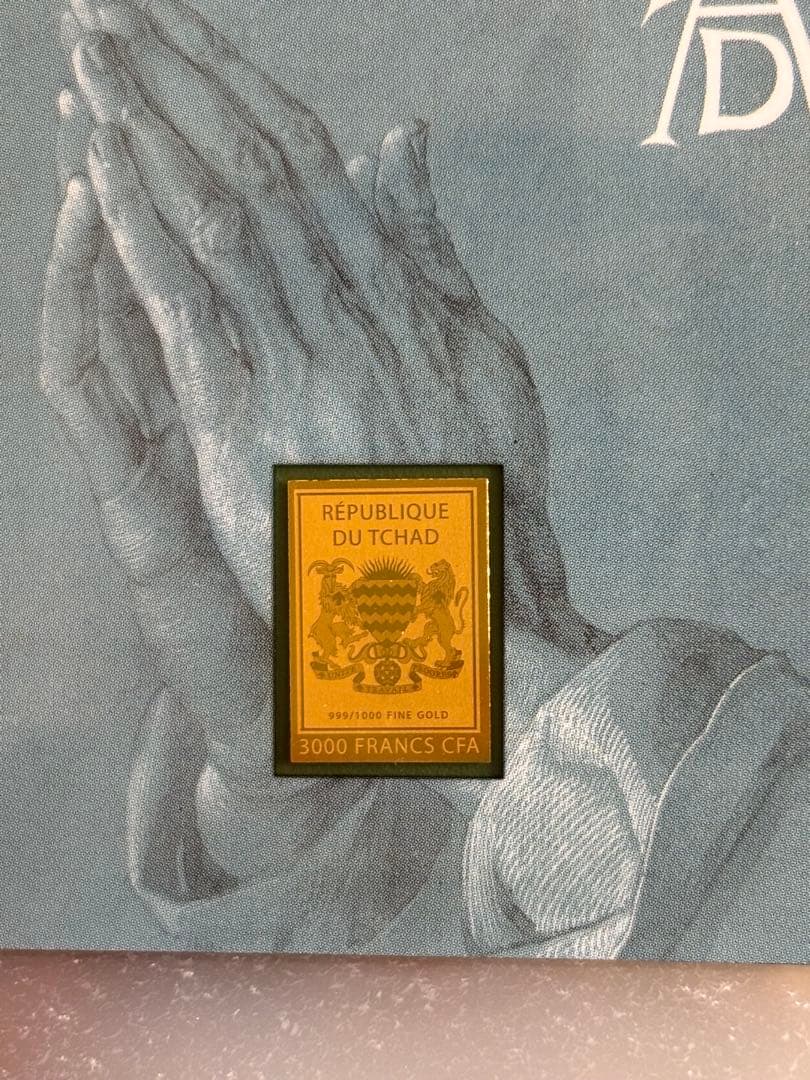 純金】祈りの手 1/1000oz Fin Gold チャド共和国 インゴット