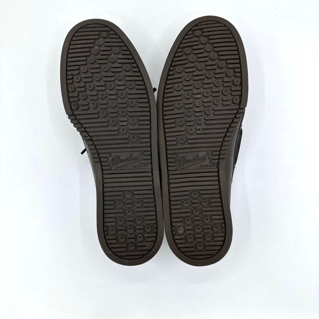 【Paraboot】デッキシューズ【25.5cm】ブラウン×ブルー レザー