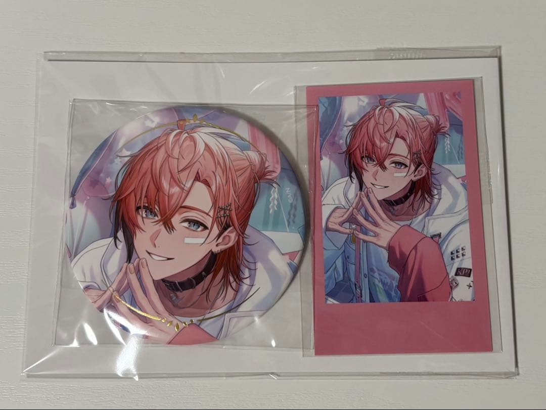 にじさんじ 赤城ウェン誕生日グッズ2025 箔押し缶バッジ&チェキ風