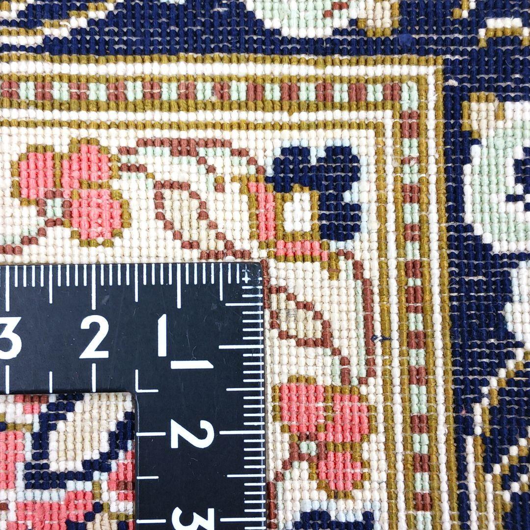 Y3283 高級ペルシャ絨毯 クム産 工房サイン シルク100% 手織り - メルカリ