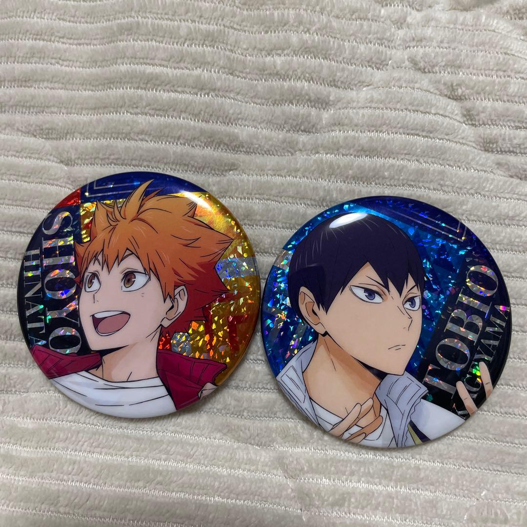 ハイキュー ビスケット ホログラム缶バッジ 日向翔陽 影山飛雄 - メルカリ