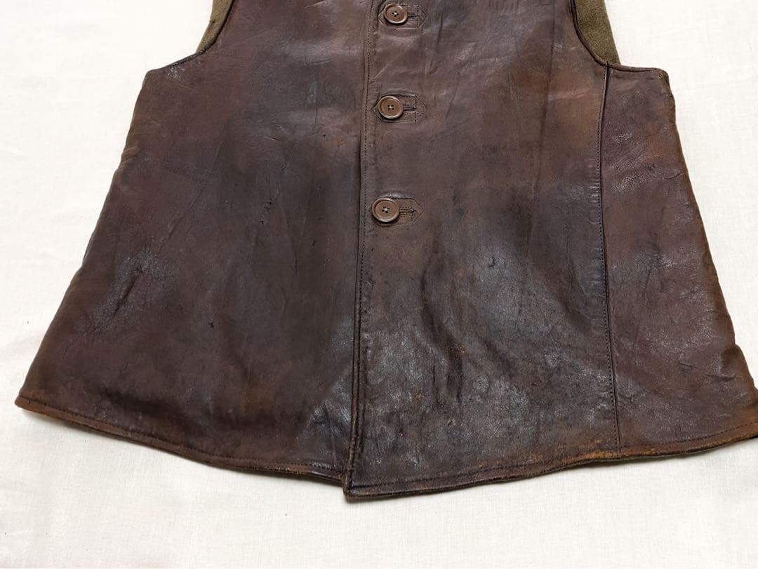 40s イギリス軍 レザー ジャーキンベスト フランス軍 ドイツ軍 ユーロ