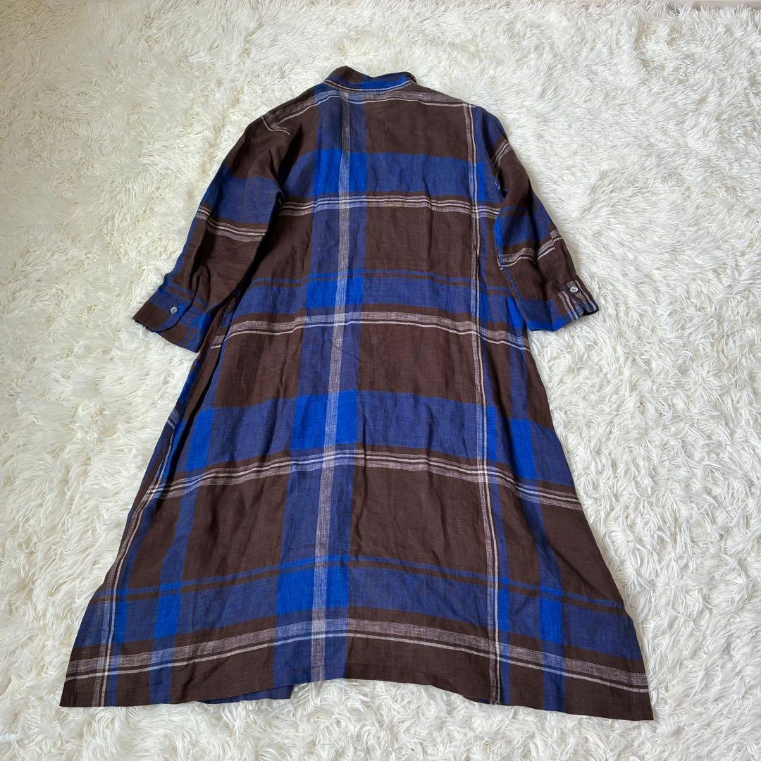 pallaspalace パラスパレス リネン チェク シャツ ワンピース