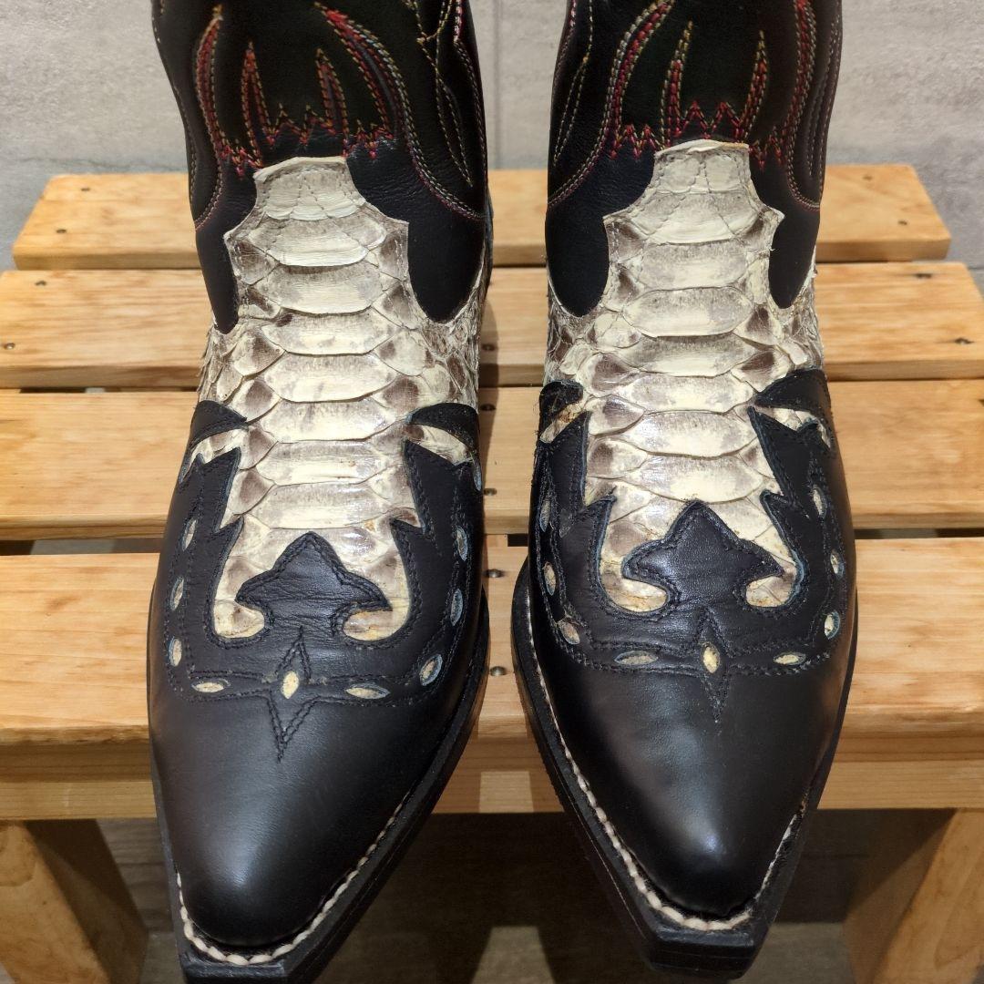 オーダーメイドパイソンレザーウエスタンブーツ 　 25.5cmEEE