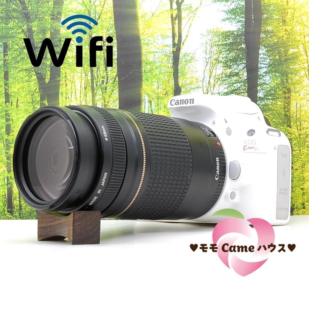 スマホ転送セット☆Canon Kiss X7 超望遠レンズ♪スポーツ撮影に☆ Canon kiss x7 スマホ転送 超小型・軽量 超望遠ダブルレンズ付き
