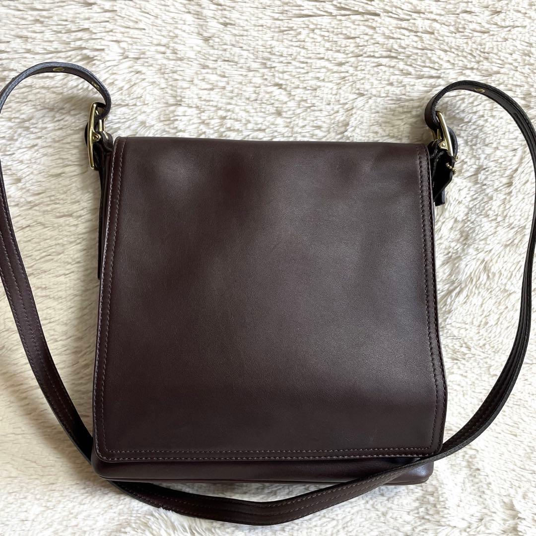 美品 オールドコーチ フラップ ホック グラブタンレザー ショルダー