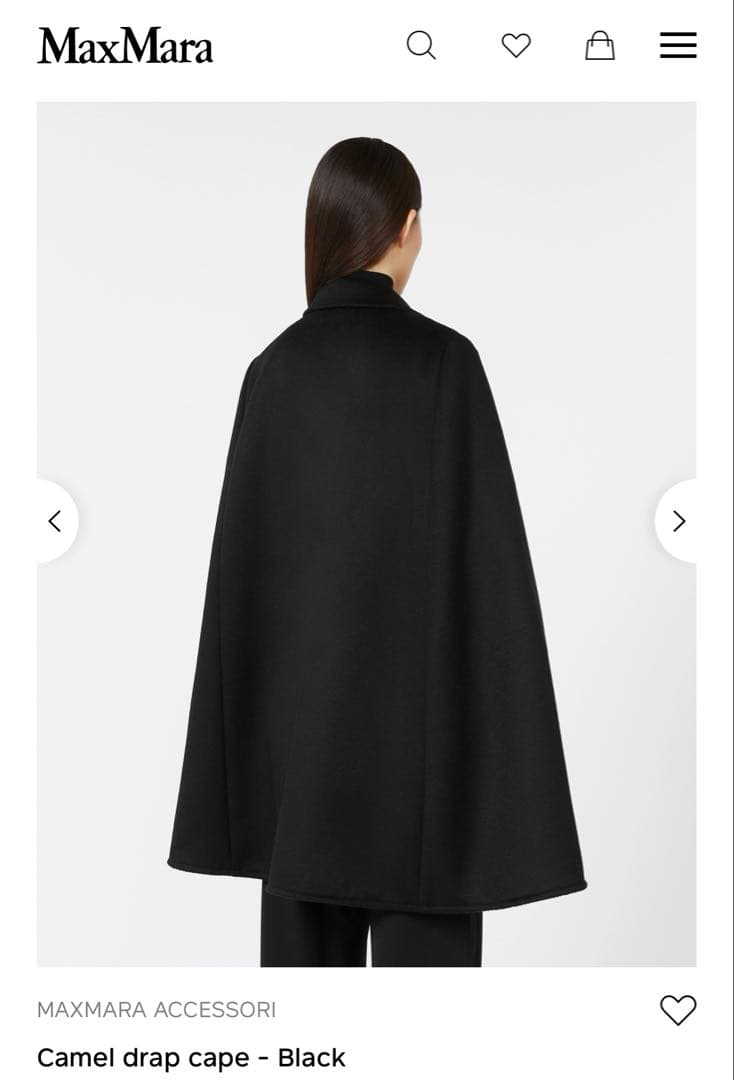 新品値札付 フランス購入 定価約40 マックスマーラ キャメル100%ケープ