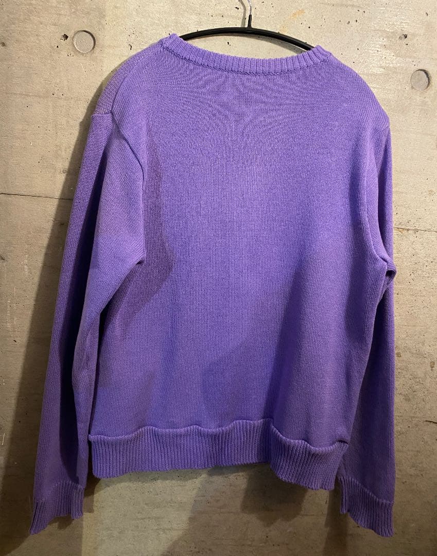 岡村靖幸 ピーチ・コットン・セーター ボーイズサイズ パープル 美品
