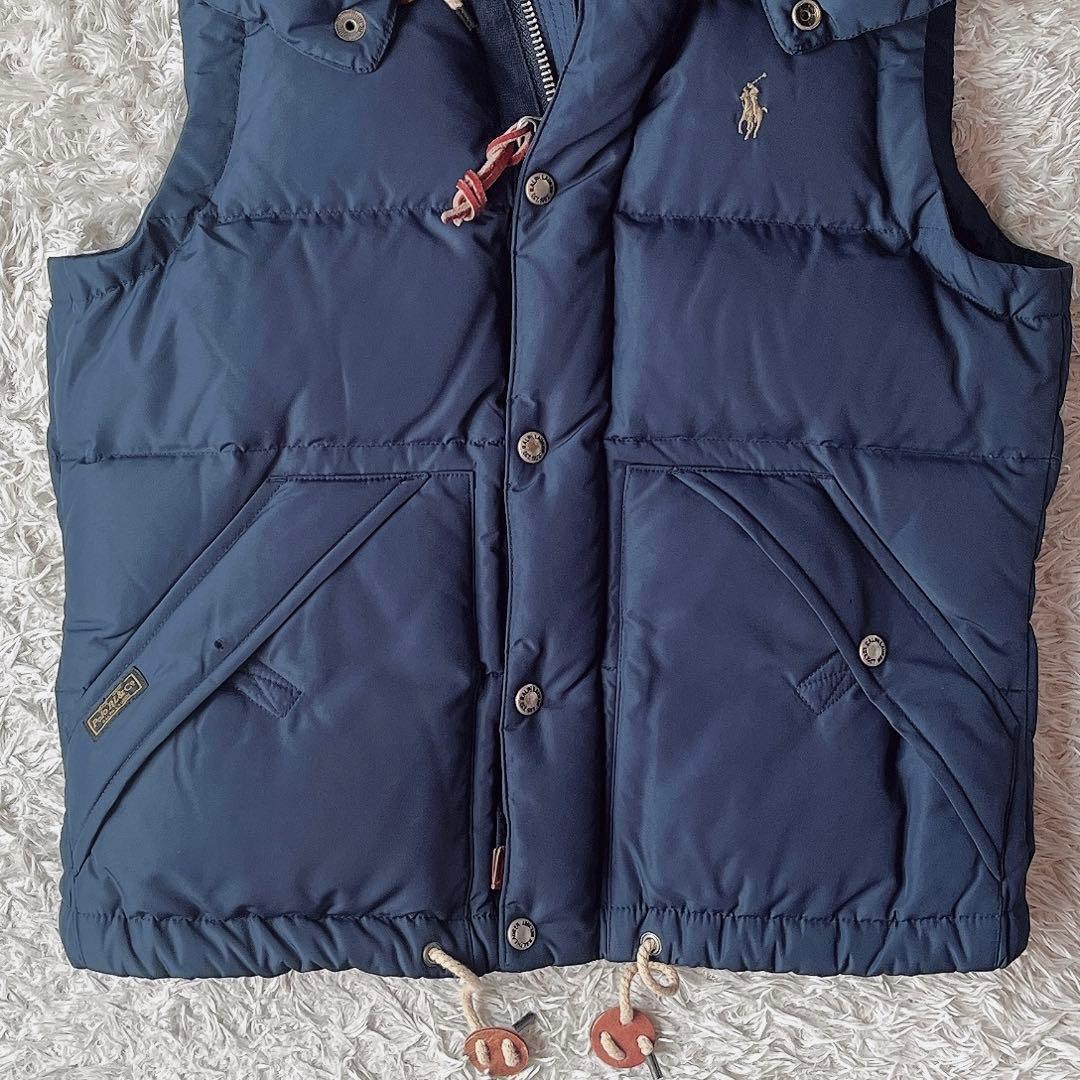 ポロラルフローレン ダウンベスト ポニー刺繍 紺ネイビー - メルカリ