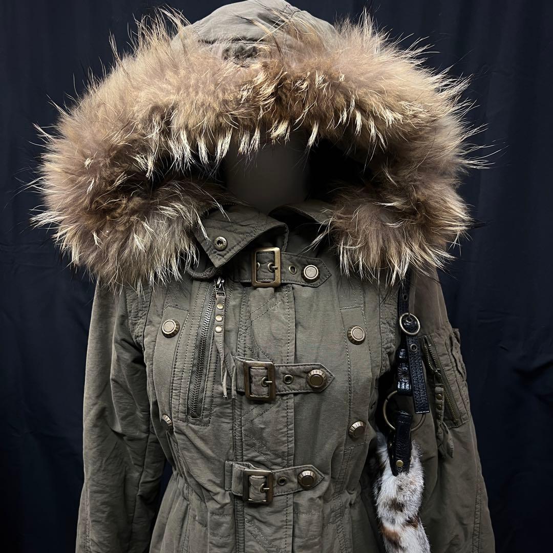 平成ギャル y2k グランジ ファー付き モッズコート ギミック リアル