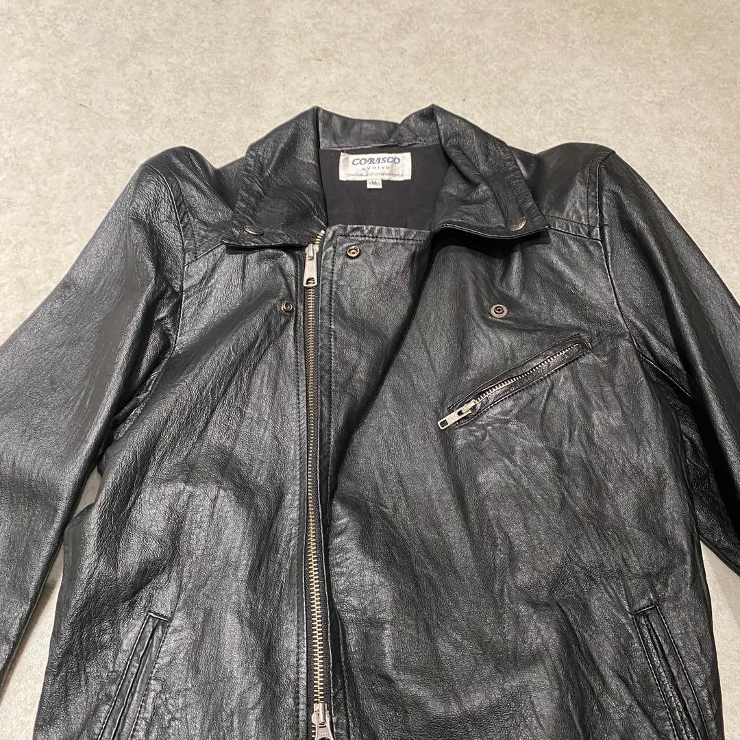 パンク グランジy2k ギミック 豚革 ダブルジップ ダブルライダース