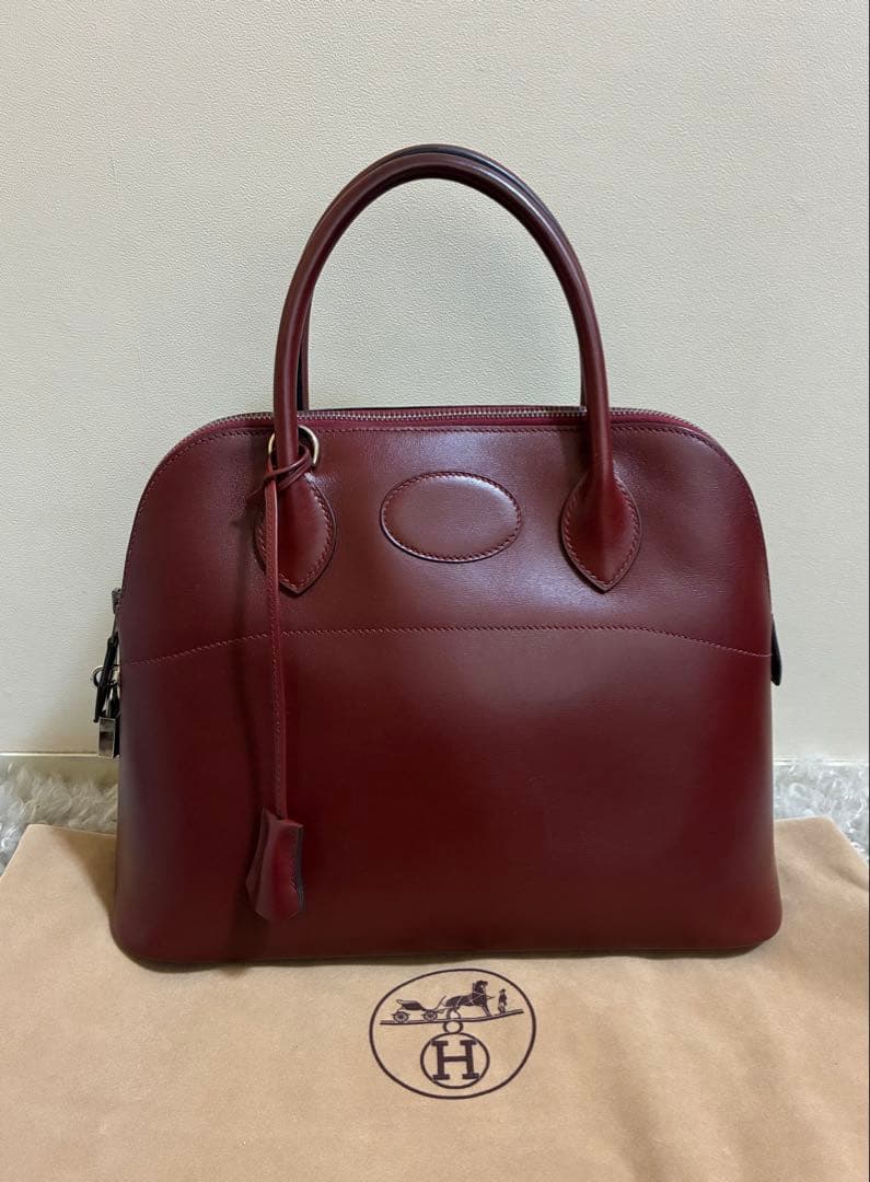 HERMES エルメス ボリード31 カーフ ⬜︎D刻 SV金具 本物正規品 HERMES（エルメス） ボリード31 □D ハンドバッグ ボックスカーフ 黒