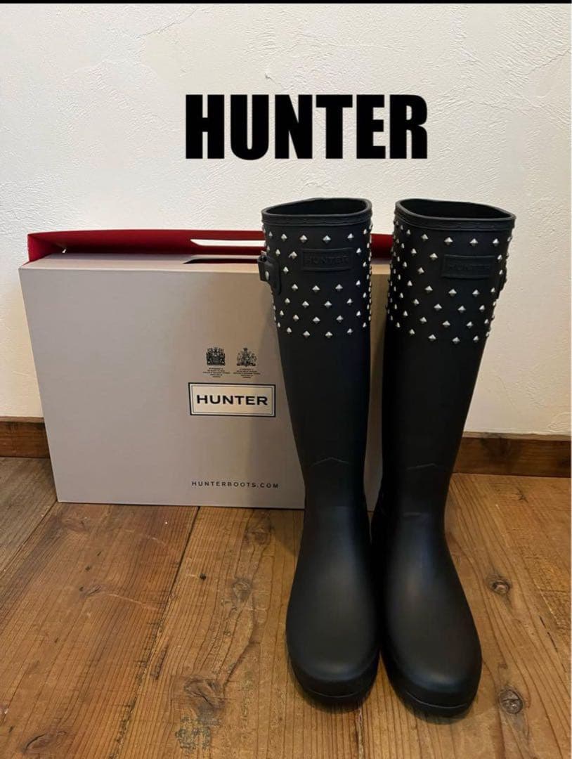 HUNTER スタッズ付き ブラックレインブーツ おしゃれ 梅雨時期にぴったり⭐︎ 楽天市場】HUNTER ハンター レインブーツ オリジナルリファインド