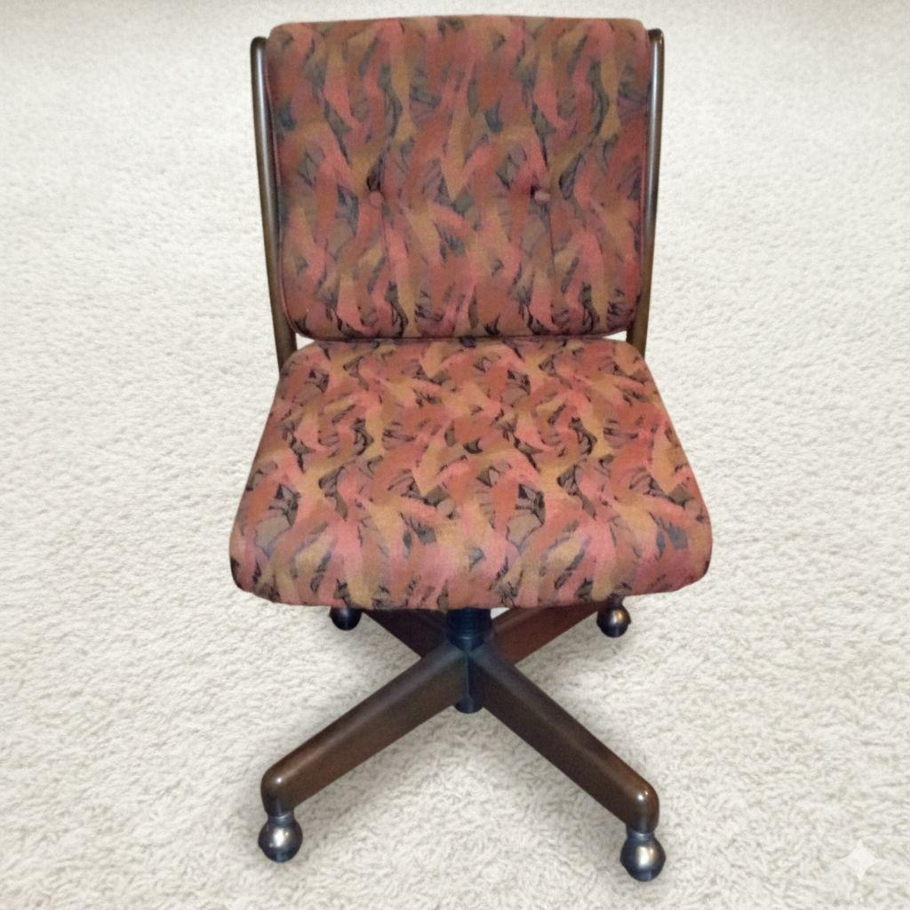 【カリモク家具】レトロ デスクチェア 回転 昇降式 オフィスチェア 学習椅子 カリモク デスクチェア XW3301 オーク材 合成皮革張り ワークチェア