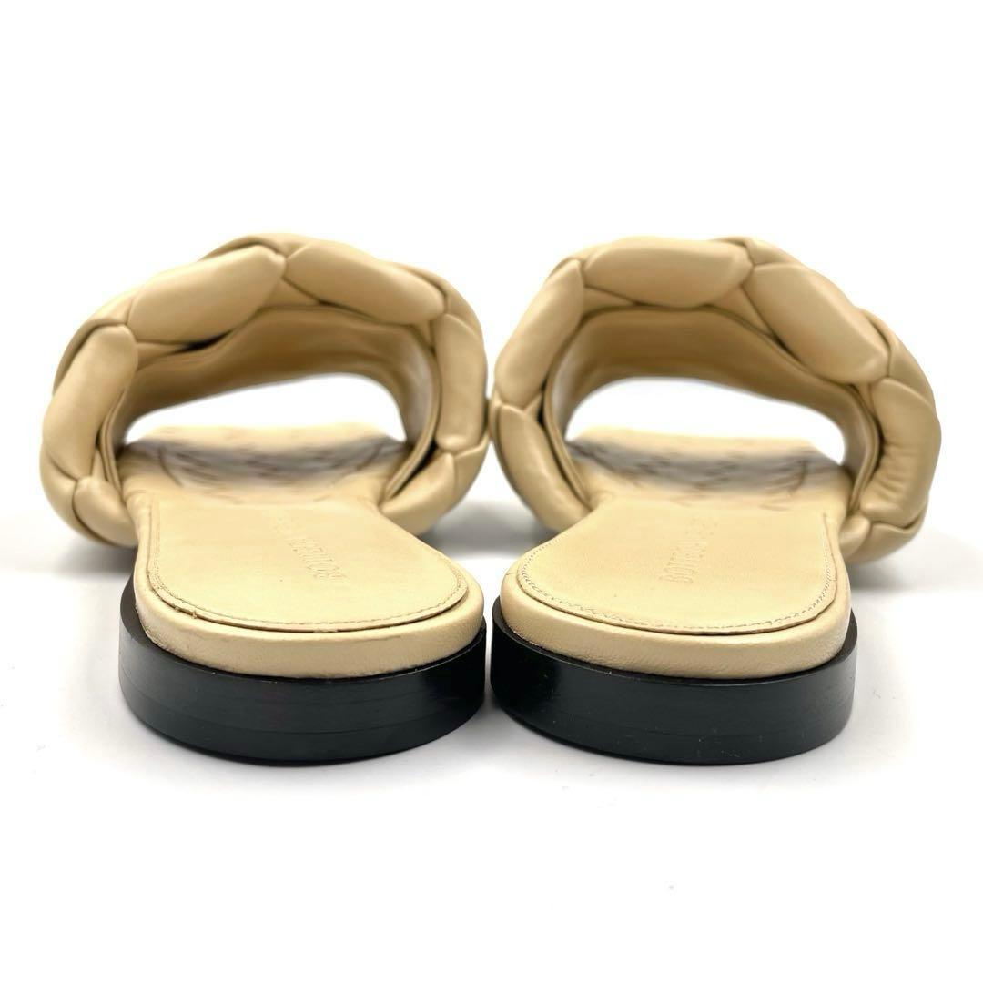 《未使用品》ボッテガヴェネタ サンダル イントレチャート 本革 ベージュ系 36