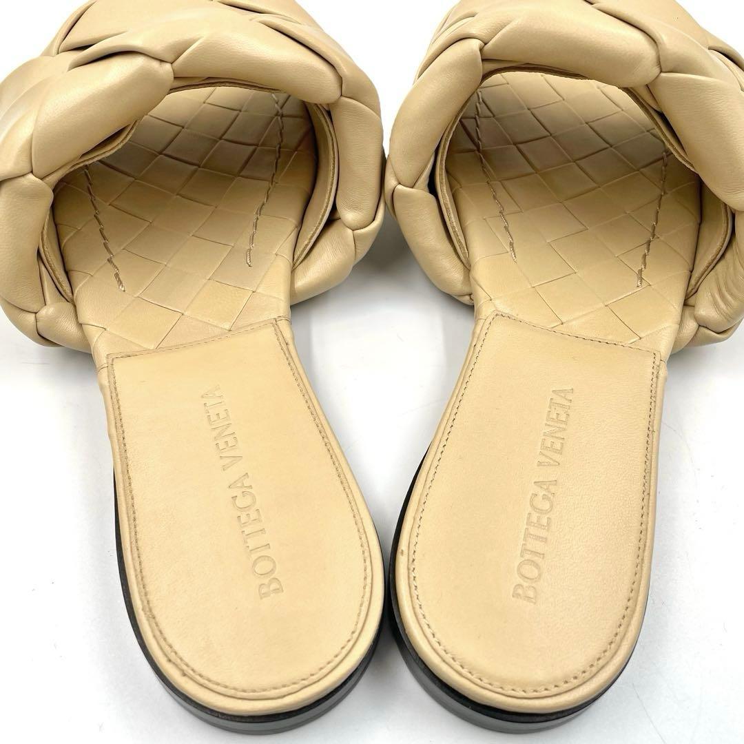 《未使用品》ボッテガヴェネタ サンダル イントレチャート 本革 ベージュ系 36