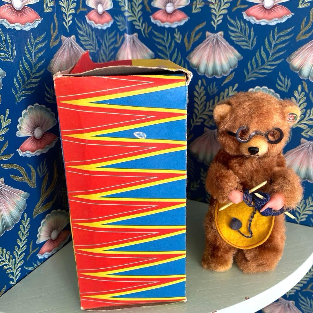 アンティーク ビンテージベア ゼンマイ仕掛け 編み物ベア max carl