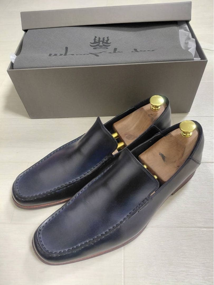 whoop-de-doo ネイビー レザー ローファー whoop-de-doo（フープディドゥ） ローファー フープディドゥ/ スクエア