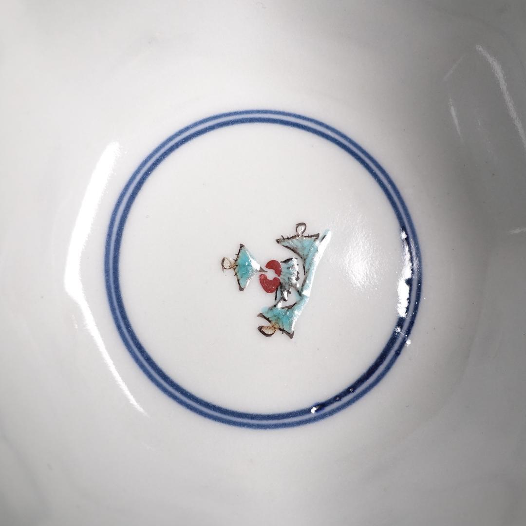 九谷焼 堀江青光 九谷聖城窯 牡丹割取 八角小鉢 5客 共