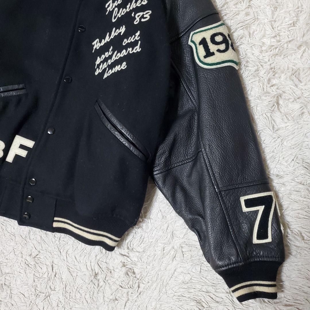 美品 POSH BOY フルデコ レザー袖 スタジャン 裏地 キルティング