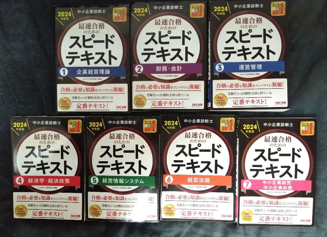 中小企業診断士 2024年度版 最速合格のためのスピードテキスト 1-7セット 中小企業診断士 最速合格のためのスピード問題集(1) 企業経営理論 2024