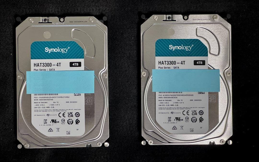 Synology NAS DS224+ 純正HDD 4TB × 2台 セット