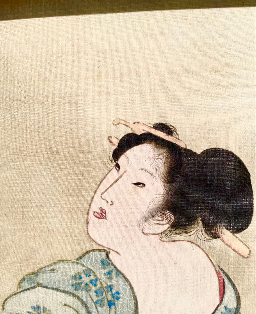 ◇値下げしました◇ 窪 俊満『砧打ち美人図』(1804〜1817年) 肉筆