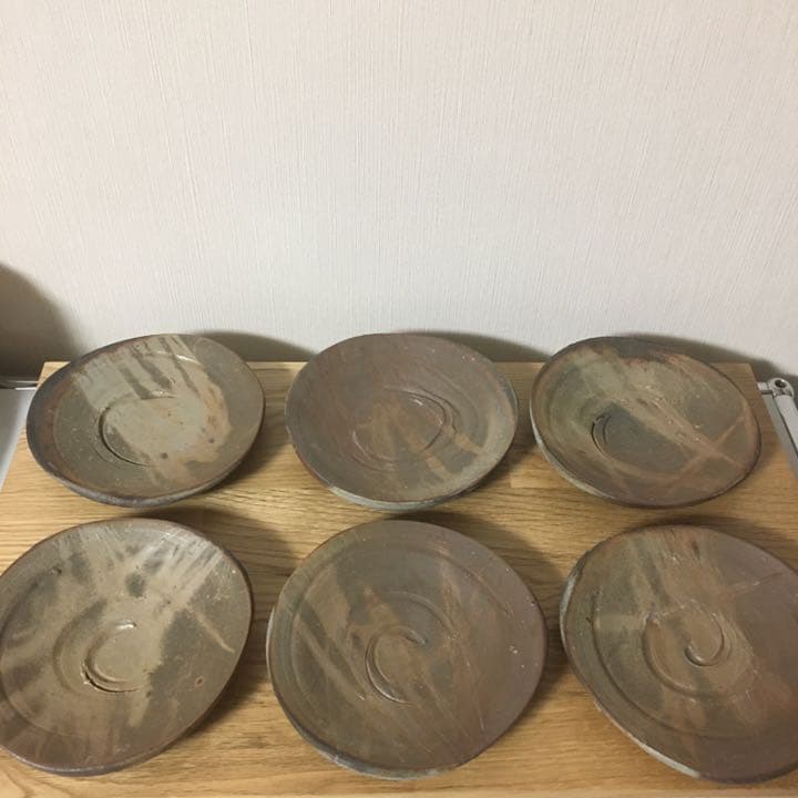 備前焼　銘々皿 備前焼「桜葉銘々皿」 緋襷 5枚組（佐藤苔助・作）【食器 陶器 焼き物