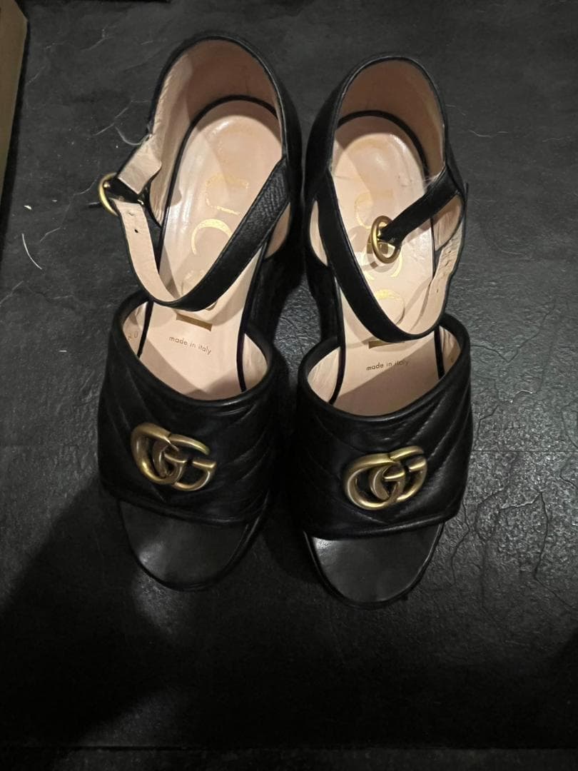 GUCCI 厚底サンダル　マーモント　38.5cm★中古★　グッチ