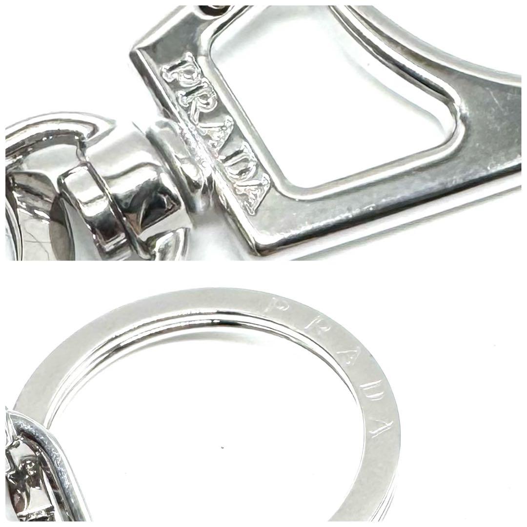 未使用級美品✨】プラダ キーリング 三角プレート サフィアーノレザー