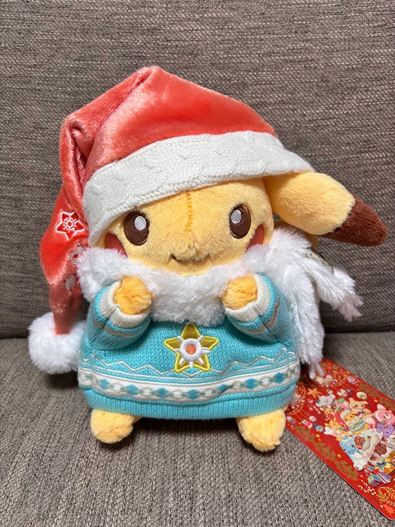 【タグ付き美品】2024クリスマス ピカチュウ ぬいぐるみ ぬいぐるみ 2024 Pokmon Heartwarming Christmas Pikachu クリスマス