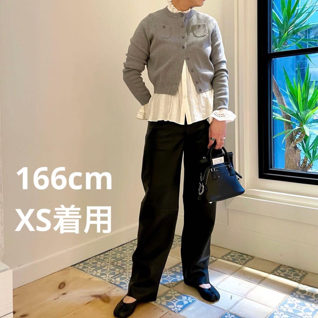 新品タグ付きCABaN コットンカシミヤ クルーネックカーディガン グレー