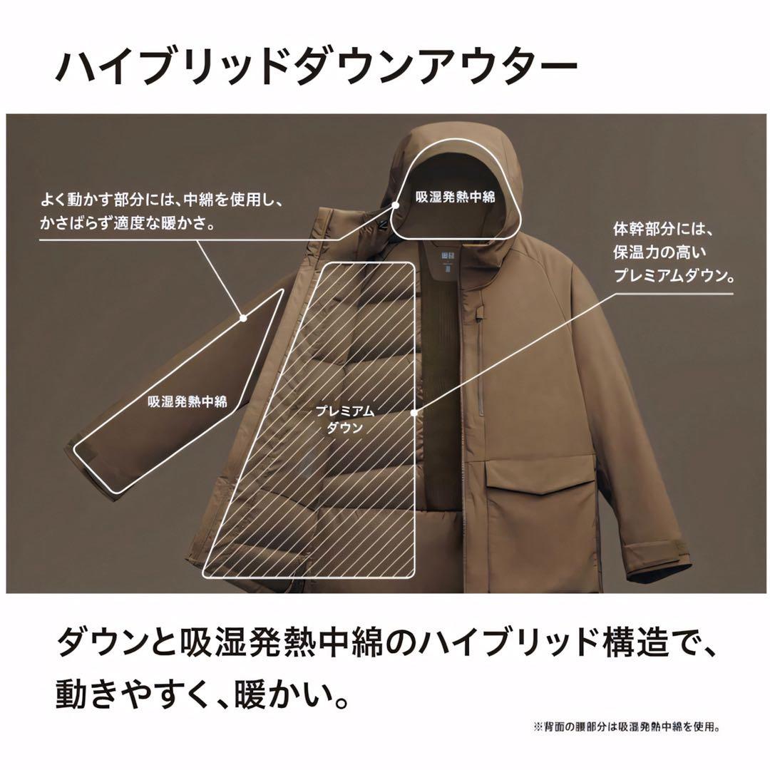 美品】UNIQLO ユニクロ ハイブリッドダウンパーカ 黒 ブラック M