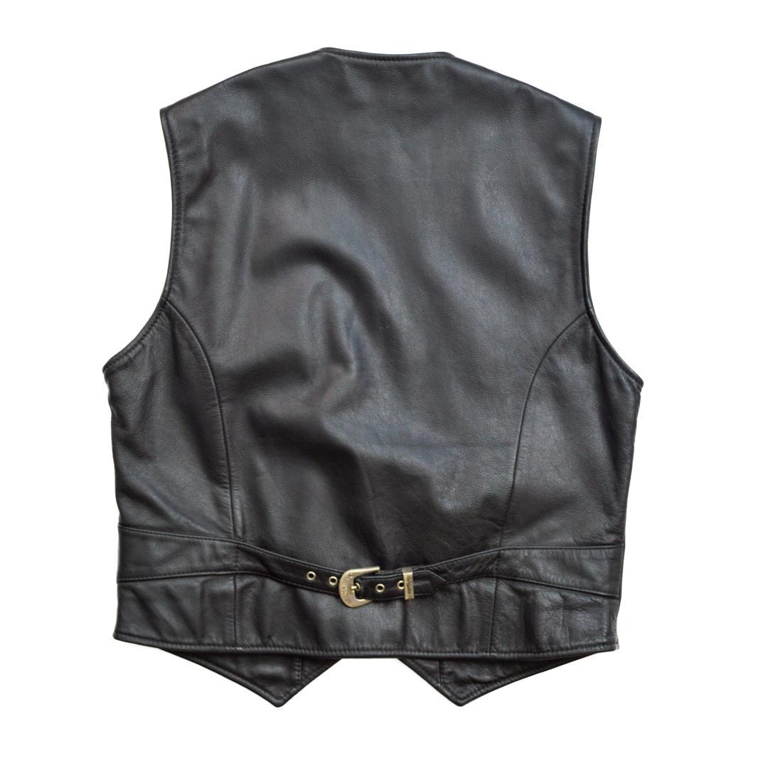 Harley-Davidsonハーレーダビッドソン 本革レザーベスト L黒 - メルカリ