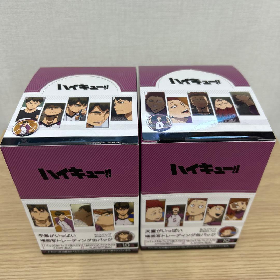 新品未開封】ハイキュー!! 場面写缶バッジ BOX（牛島／天童）2箱