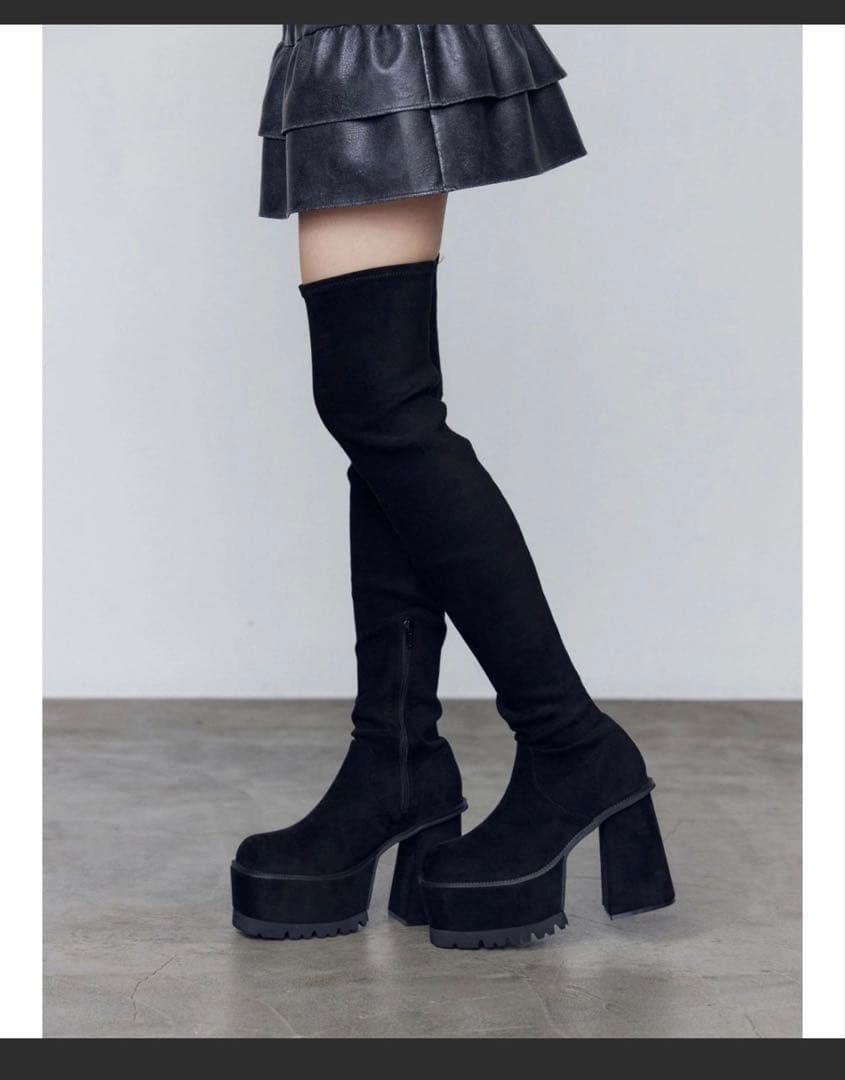 EMODA スクエアフィットロングブーツ Lサイズ スクエアフィットロングブーツ[品番：MKSW0059449]｜EMODA（エモダ）の