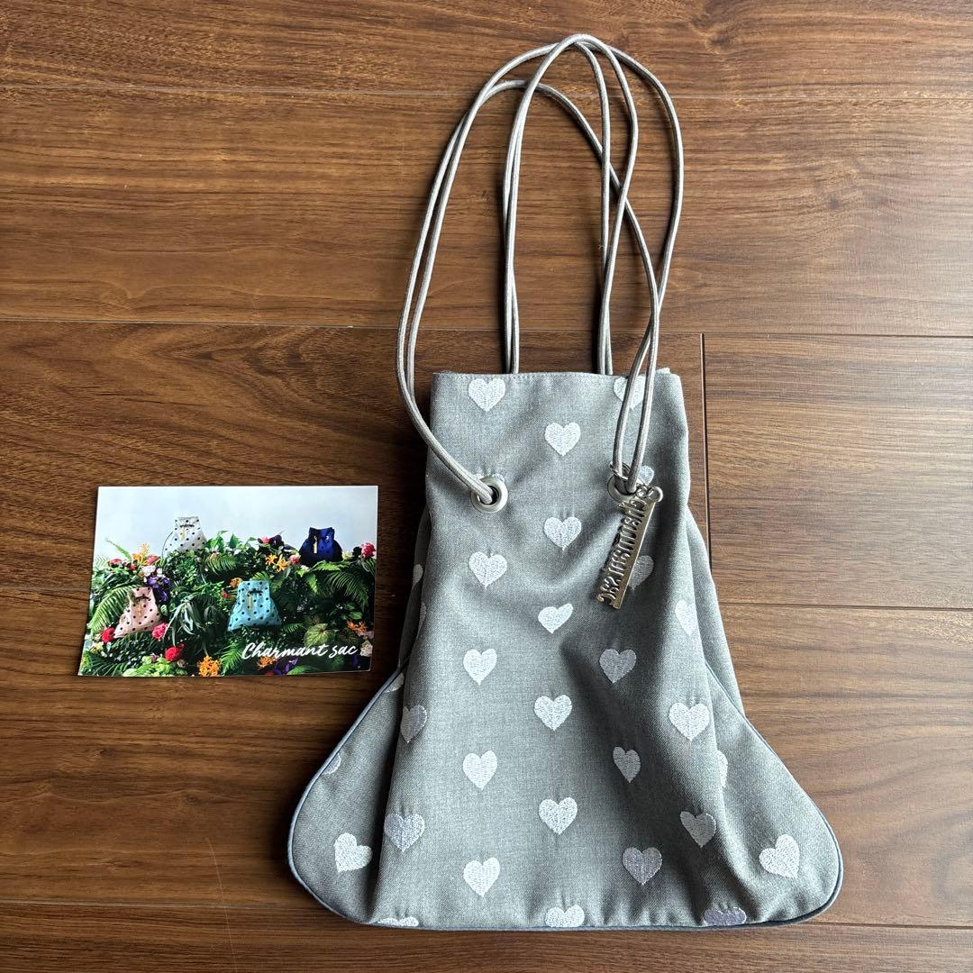 Charmantsac ハート エンブロイダリー巾着バッグ 限定完売品 - メルカリ
