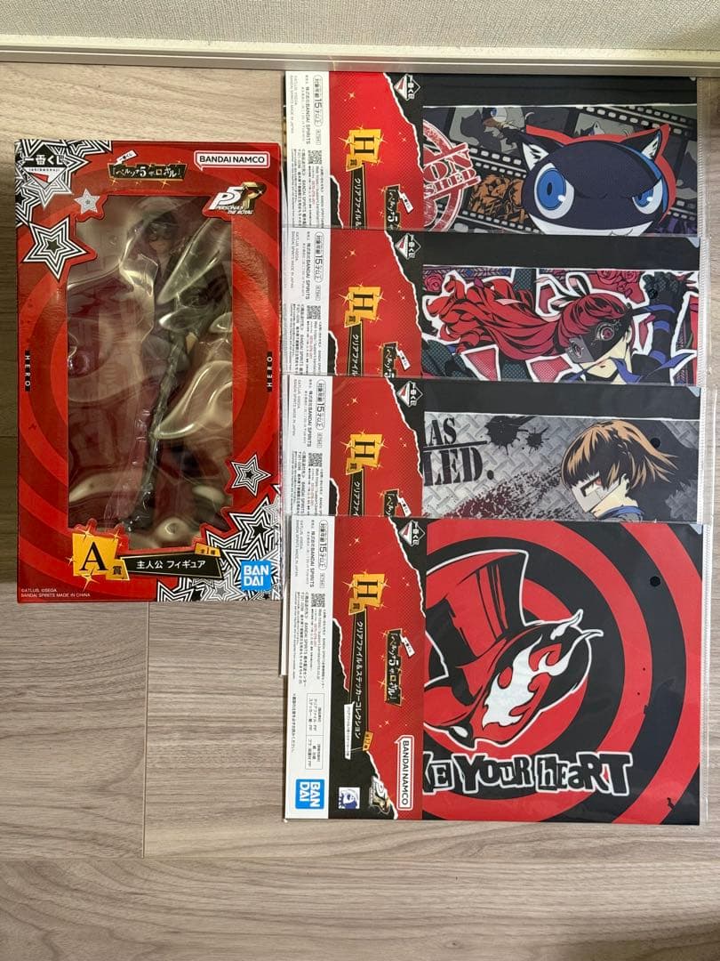 し*う様 ペルソナ5 一番くじ／A賞主人公フィギュア・H賞クリアファイル4種 一番くじ ペルソナ5 A賞 主人公 フィギュア G賞ラバスト H賞クリア