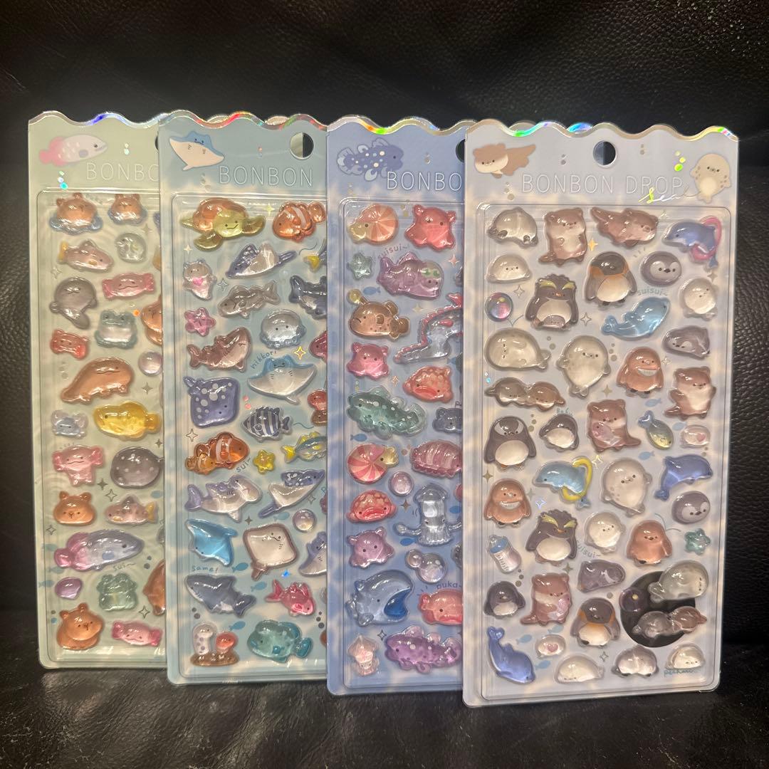 正規品】4種セット 水族館限定 ボンボンドロップシール - メルカリ