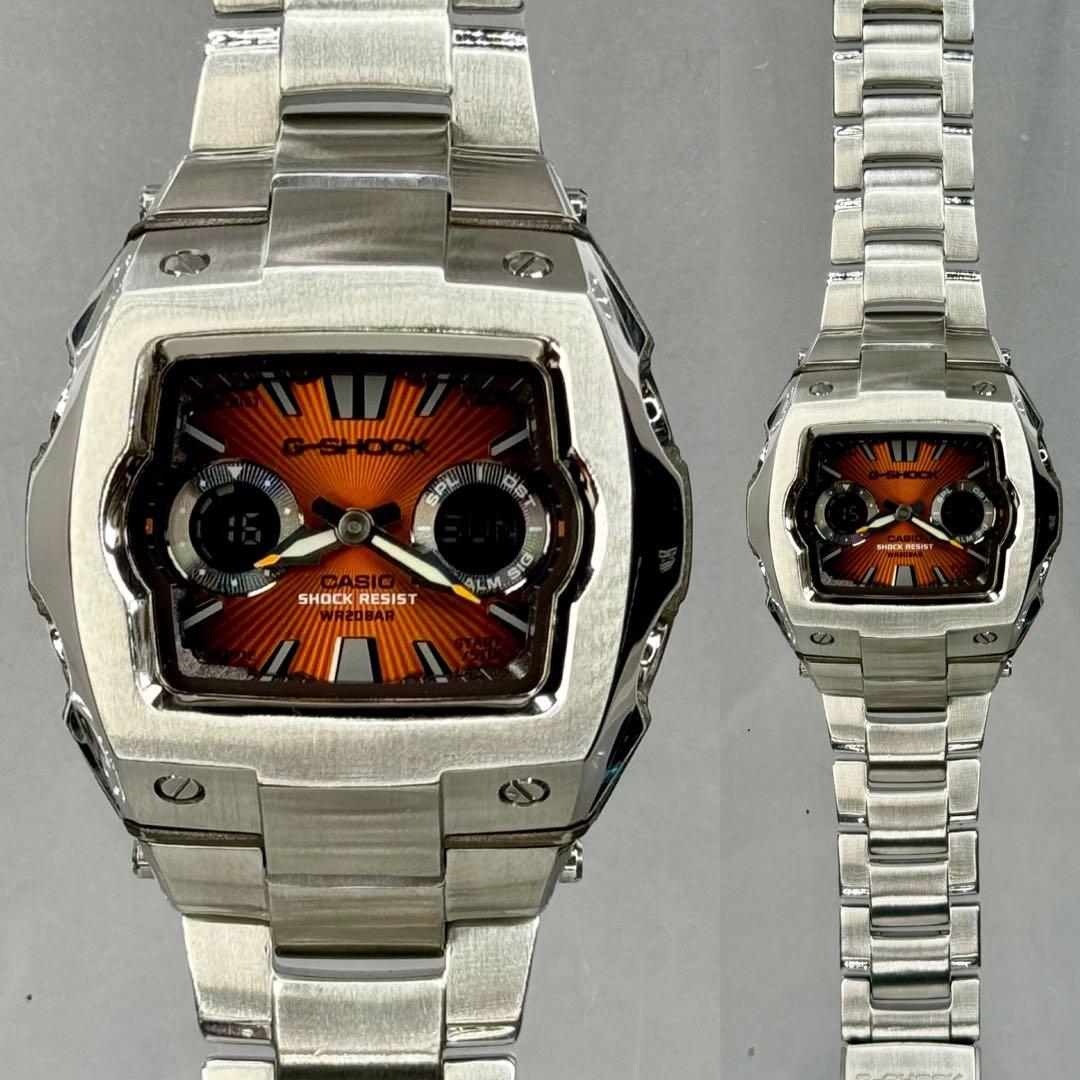 希少 極美品 G-SHOCK G-011D オレンジ アナデジ メタルバンド - メルカリ