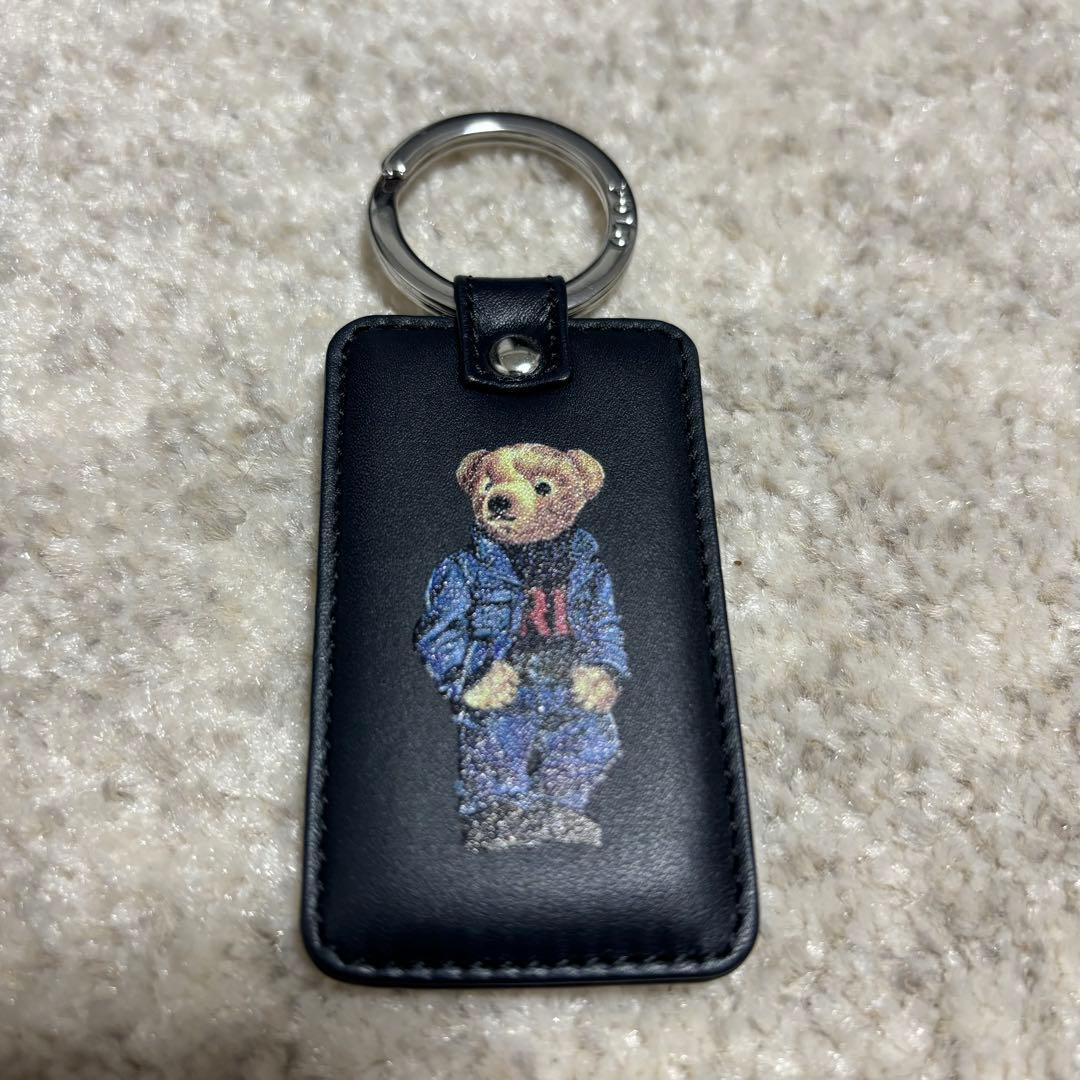 美品】ポロラルフローレン ポロベア キーリング キーホルダー レザー