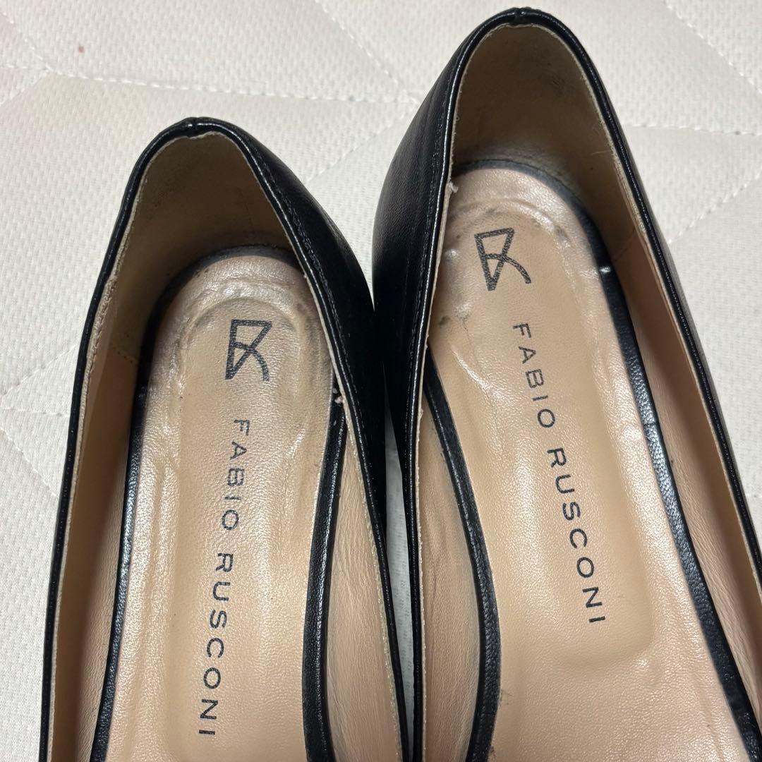 FABIO RUSCONI ポインテッドトゥ パンプス ブラック エナメル 38
